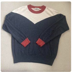 Madewell Tricolor Wool Blend Crew Neck Sweater